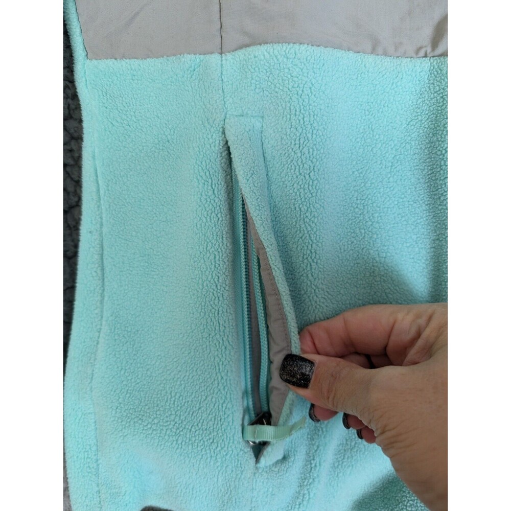 The North Face Fleece Jacket Girls Sz Large 14/16 Mint Green Zip Up Pockets - Picture 6 of 16